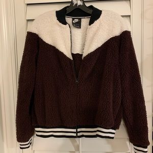 Never worn Nike Purple Fleece Bomber Jacket